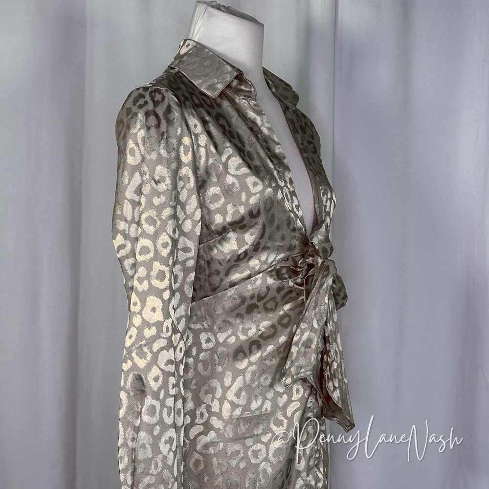 Aakaa Cheetah Print Tie Front Mini Dress - Picture 5 of 14